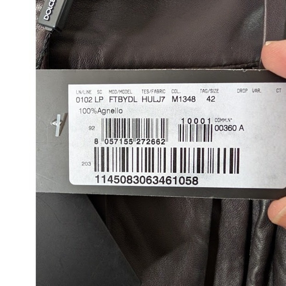DOLCE GABBANA Leather Pleated High Waisted Trousers Pants Women Made in Italy 42 - Picture 7 of 14